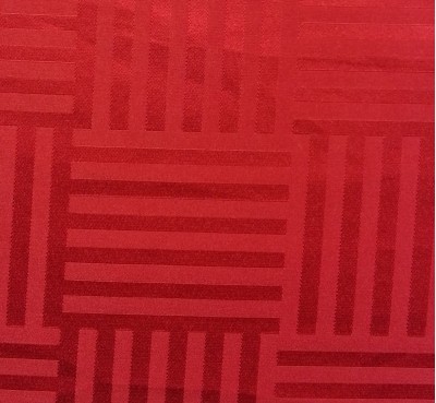 TB-FDN  提花桌布  枱布 100％滌  橫豎條紋-紅色 橫間紋 側面照